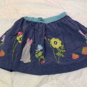 Mini Boden Bunny Flower Appliqué Size 4/5 Skirt